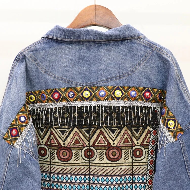 Floral Embroidery Denim Jacket