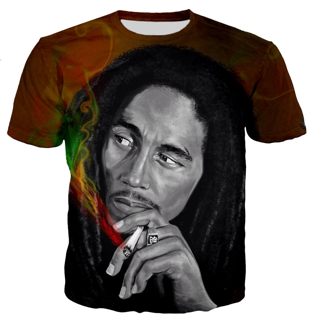 Bob Marley 3D Printed T-shirt