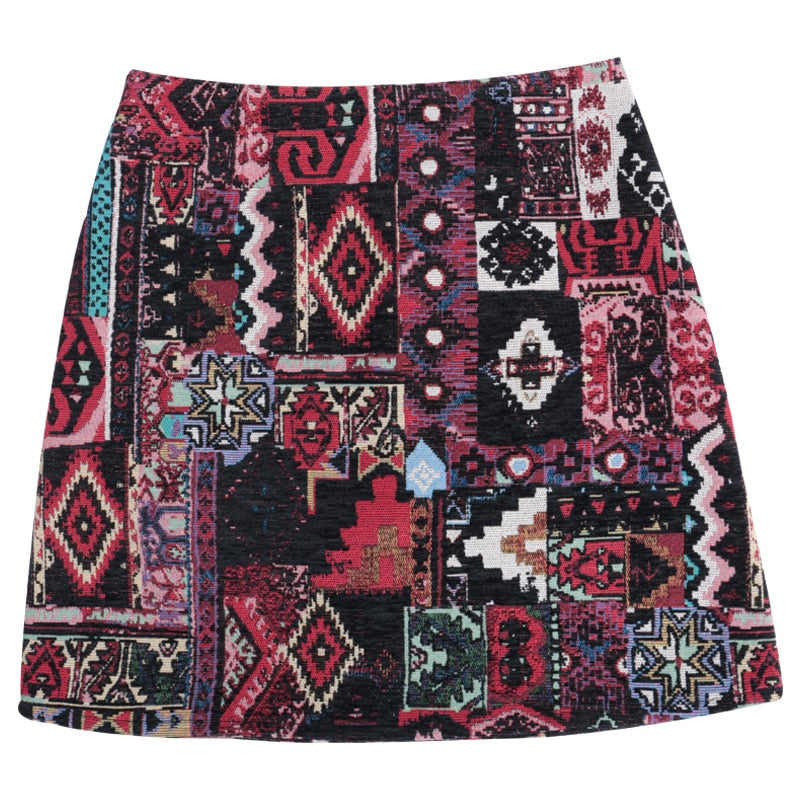 Patchwork Vintage Mini Skirt