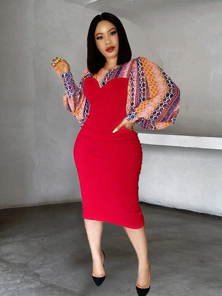 African Woman Bodycon Dress