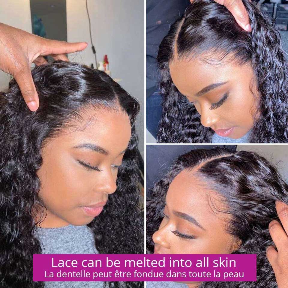 Deep Wave Lace Front Wig Human Hair Wigs For Women Brazilian 360 13x4 Deep Wave Frontal Wig Pre Plucked 4x4 Lace Closure Wig