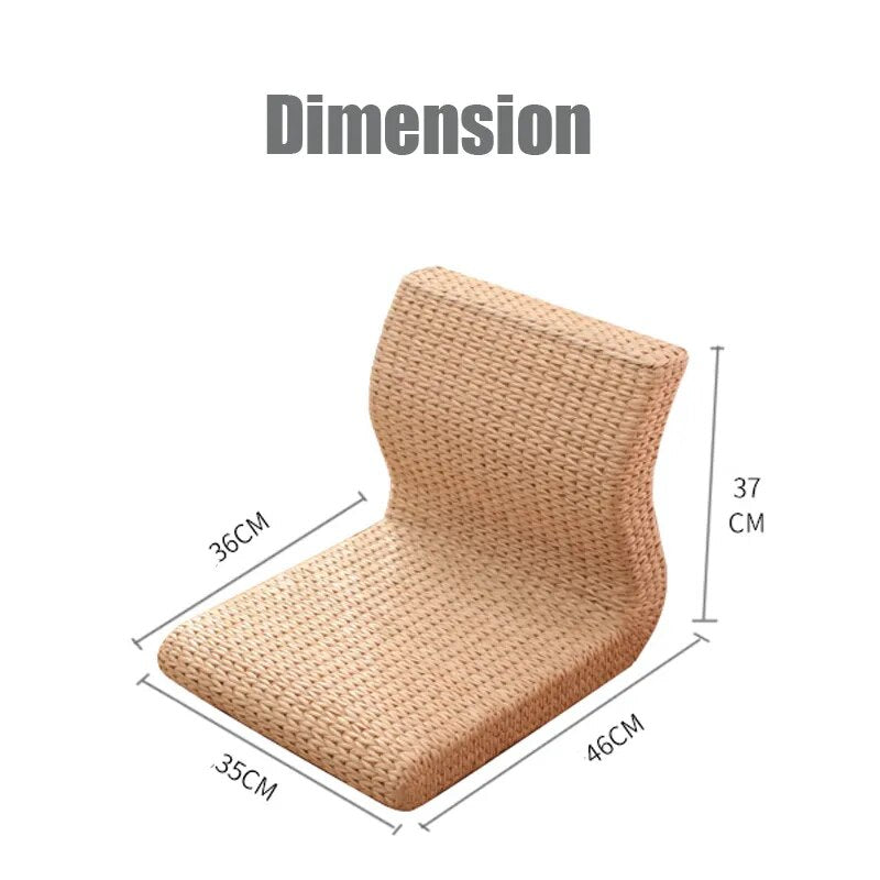 Natural Handmade Rattan S-shaped Japanese Floor Chair