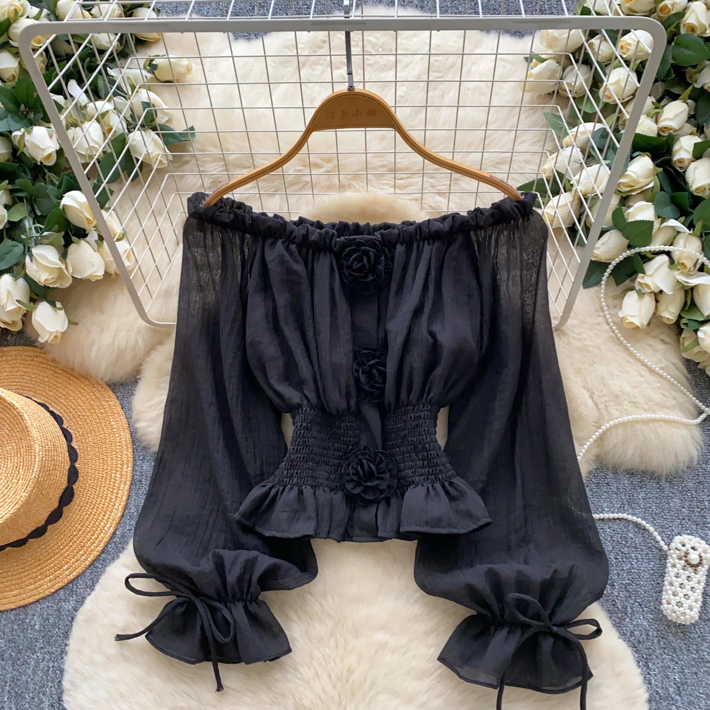 Autumn Full Sleeve Elegant Chiffon Blouses Women Floral Shirts Ladies Elegant Tops Clothes Women Wholesale