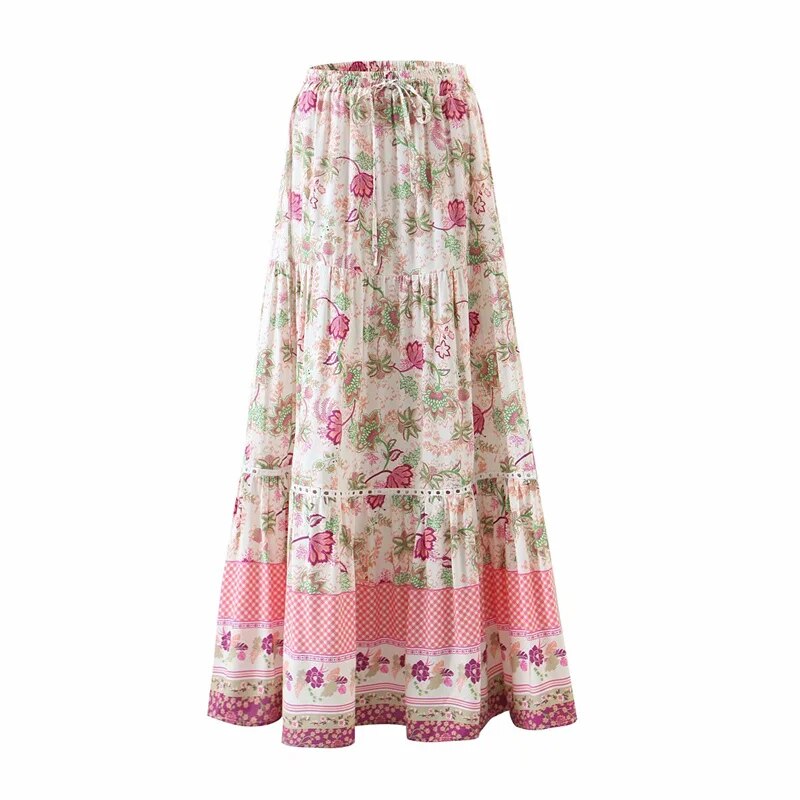 Vintage Floral Printed V Neck Blouse