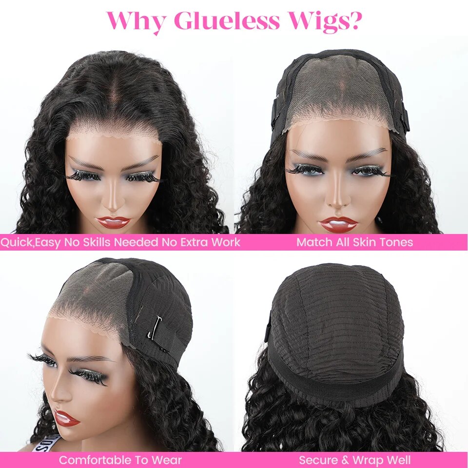Glueless Wig Short Kinky Curly Bob Human Hair Wig Pre Plucked Lace Front Closure