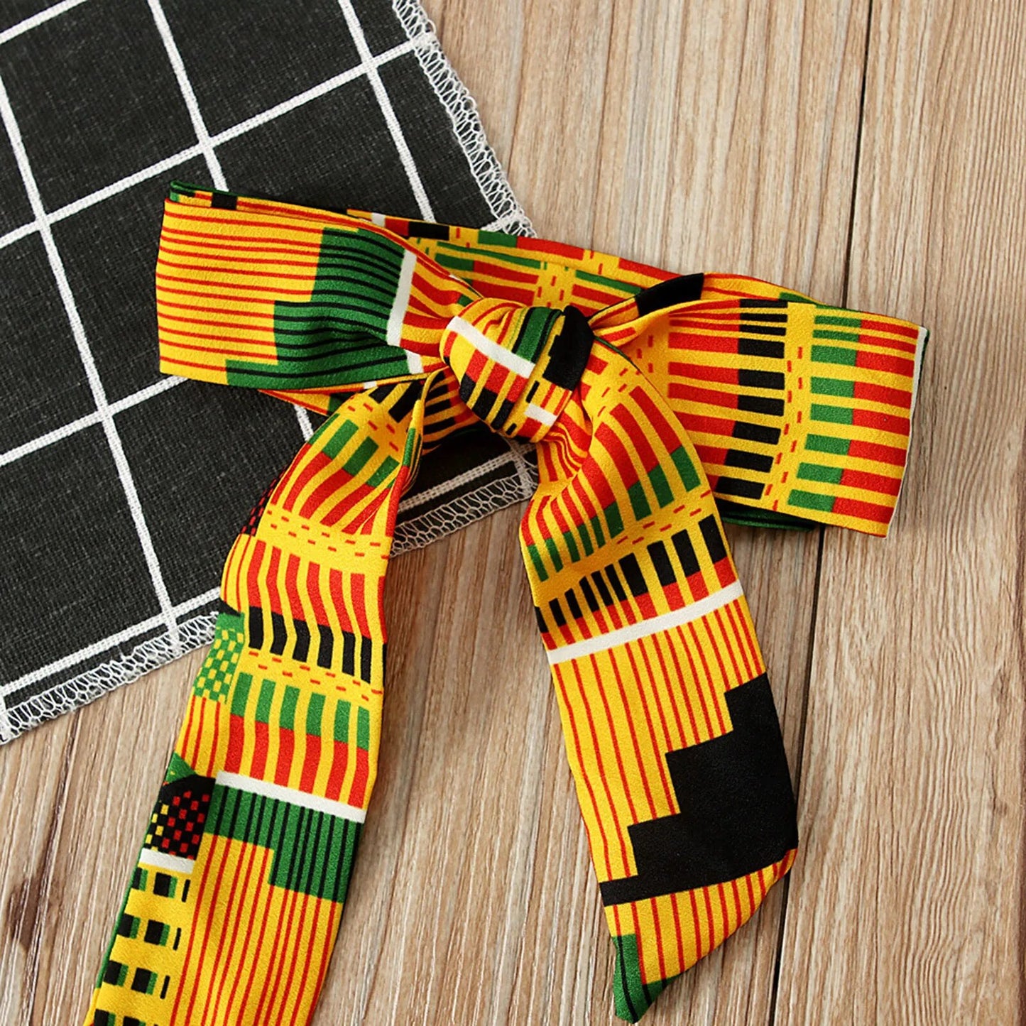 Toddler African Print Off Shoulder Romper + Headband Set