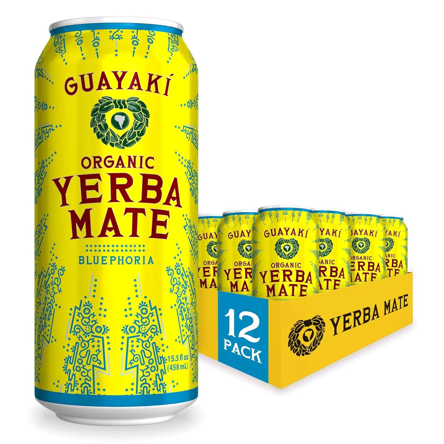 Guayaki Yerba Mate- Clean Energy Drink Alternative- Organic Peach Revival- 15.5oz (Pack of 12)- 150mg Caffeine