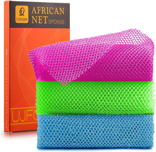 3 Pc Exfoliating African Net Bath Sponge