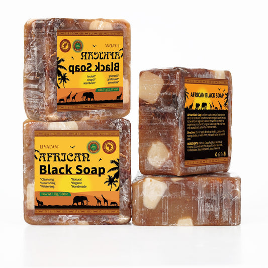 African Black Soap Handmade Organic Shea Butter Anti Rebelles Face Treatment Acne Moisturizing SkinCare Beauty Body Bath 110g
