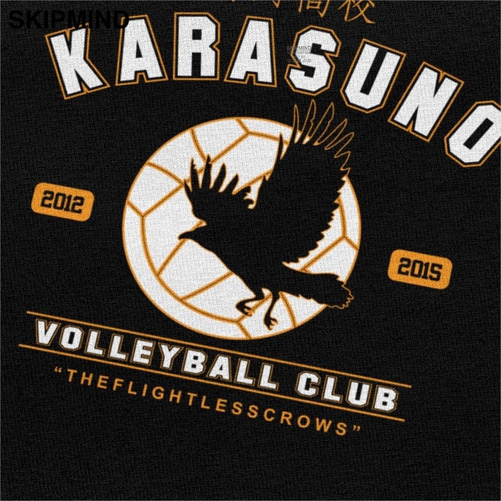 Fashion Mens Haikyuu Karasuno Volleybal Club Eagle T Shirt Short Sleeved  Cotton T-shirt Summer Japanese Manga Tee Clothing Gift