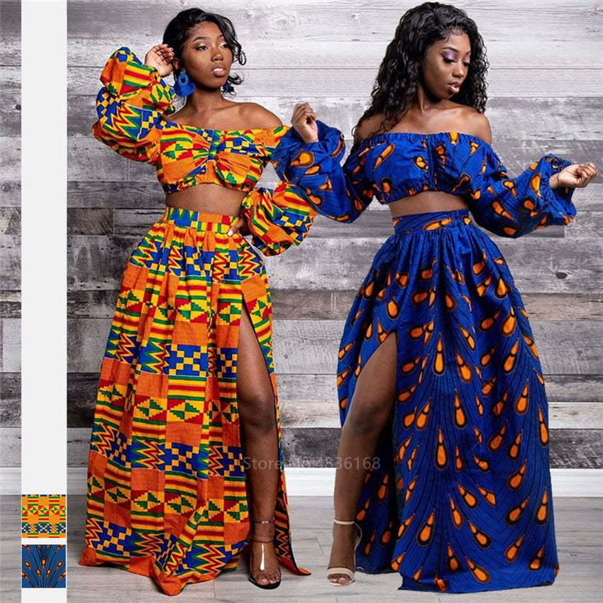 African Split Skirt 2 Piece for Women