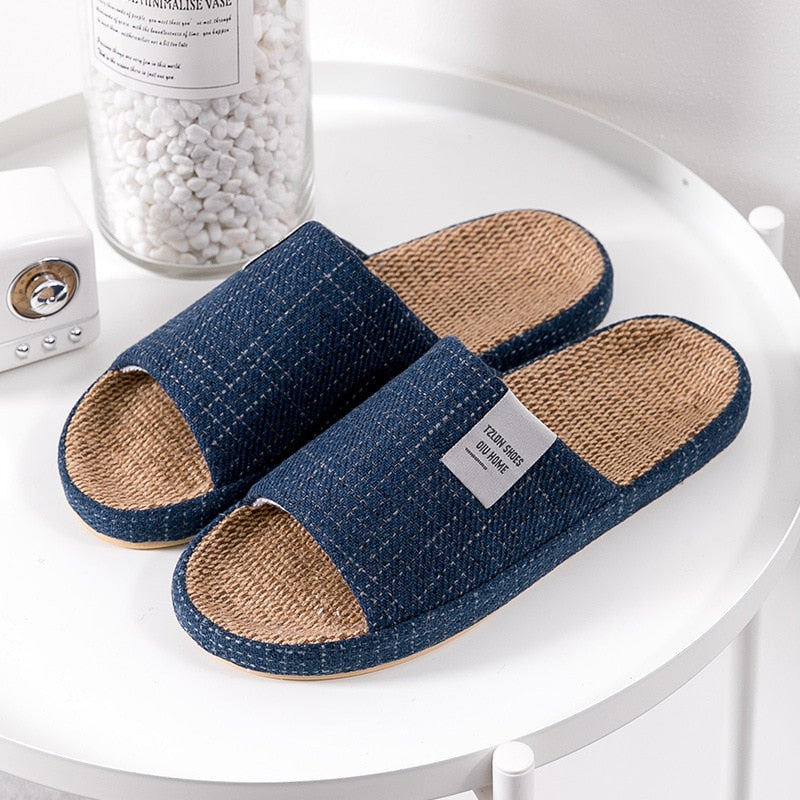 Breathable Unisex Indoor Flax Slippers