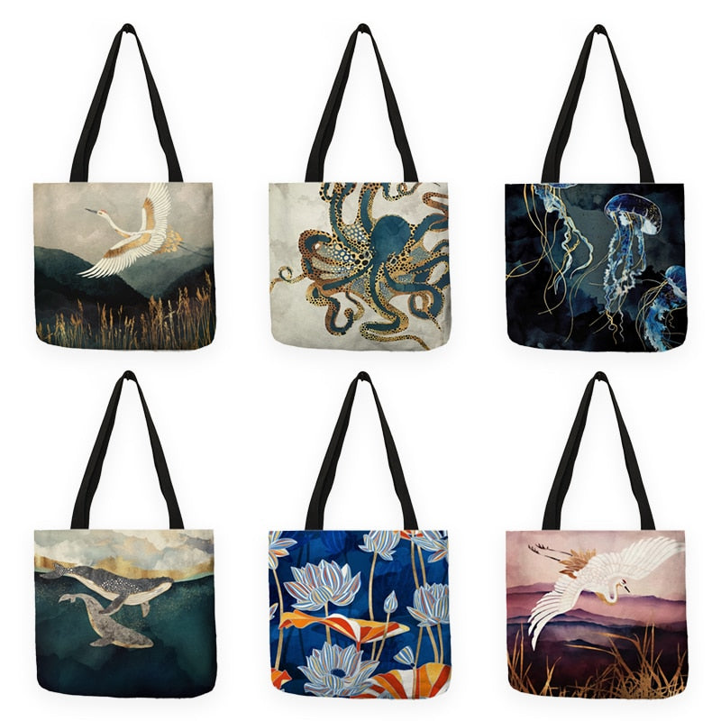 Japanese Ukiyoe Casual Handbag