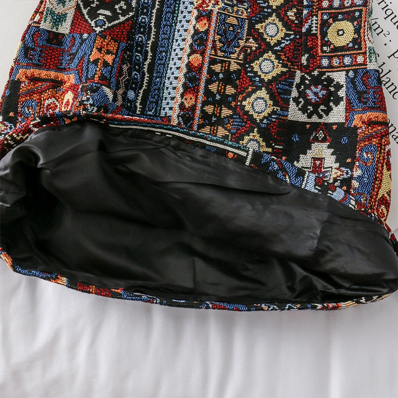 Patchwork Vintage Mini Skirt