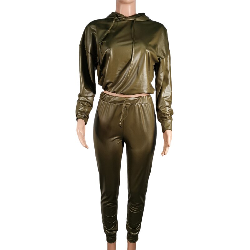 2 Piece Leather Jumpsuit