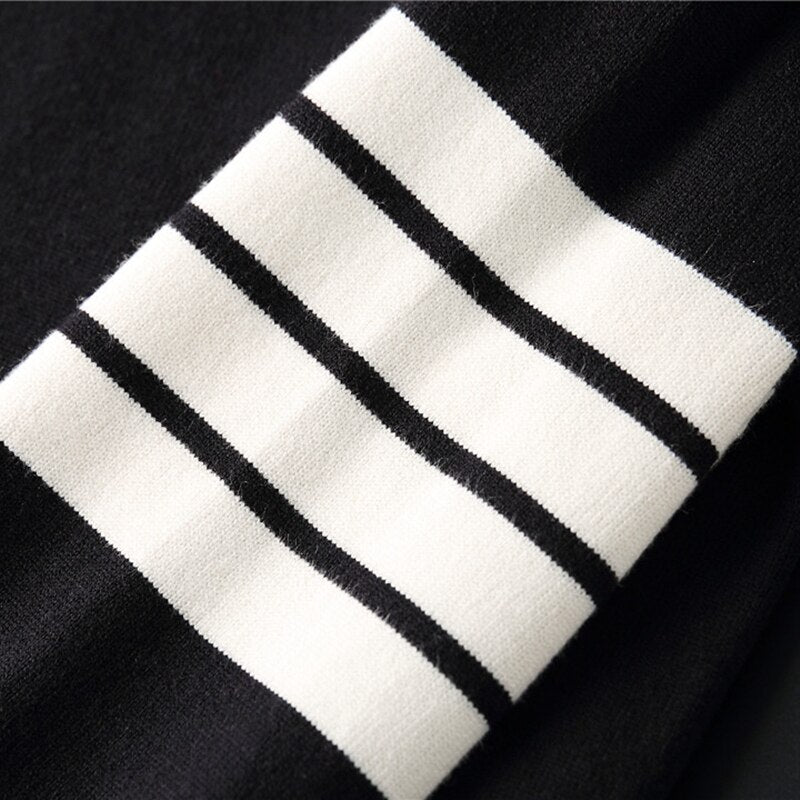 Knitted Pullover Plus Size Striped High Quality Korean Style Top