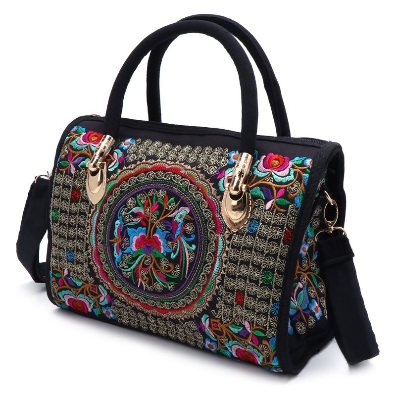 Floral Embroidered Tote