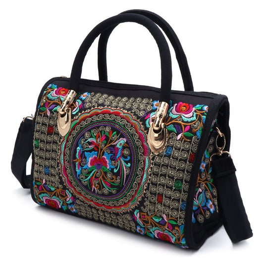 Floral Embroidered Tote