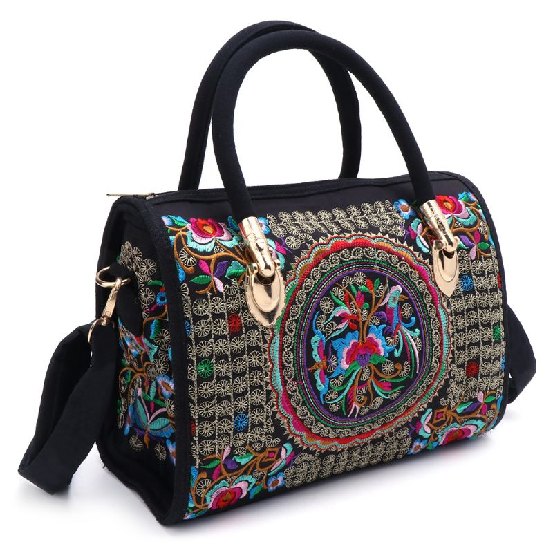 Floral Embroidered Tote