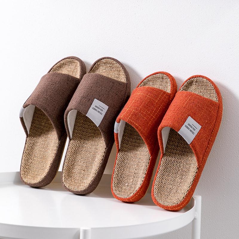 Breathable Unisex Indoor Flax Slippers