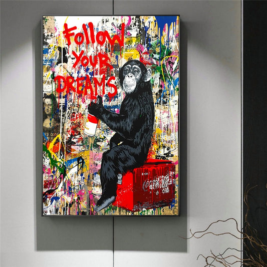 Follow Your Dreams Street Wall Graffiti Art Canvas