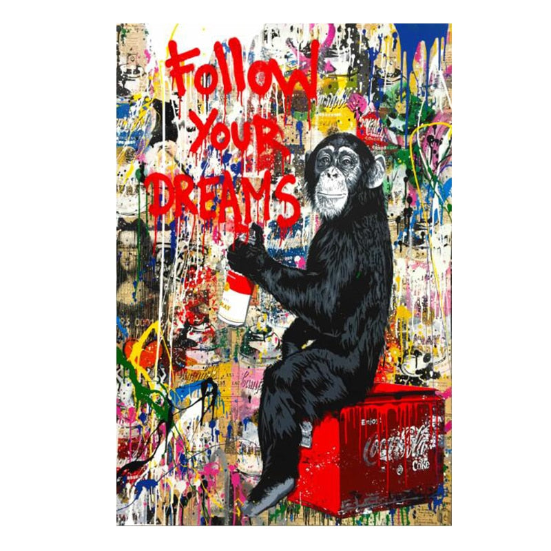 Follow Your Dreams Street Wall Graffiti Art Canvas