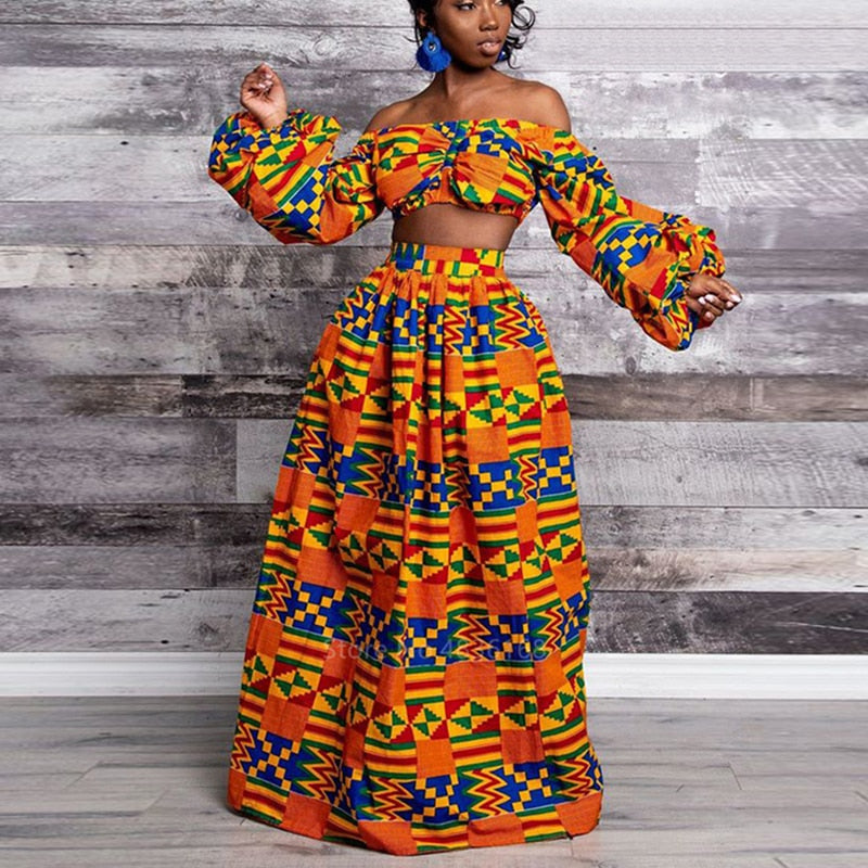 African Split Skirt 2 Piece for Women