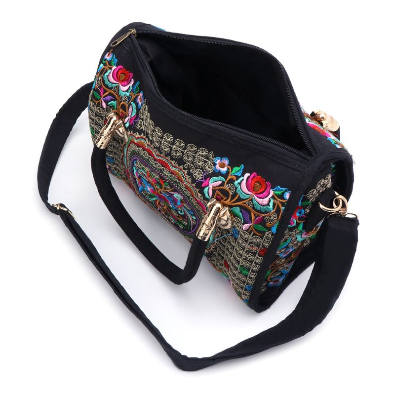 Floral Embroidered Tote