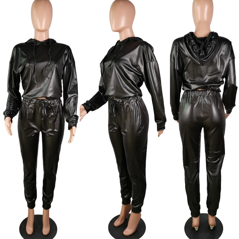 2 Piece Leather Jumpsuit
