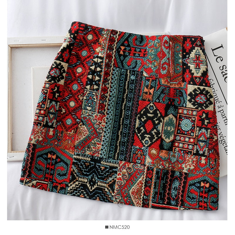 Patchwork Vintage Mini Skirt