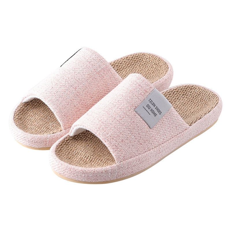 Breathable Unisex Indoor Flax Slippers