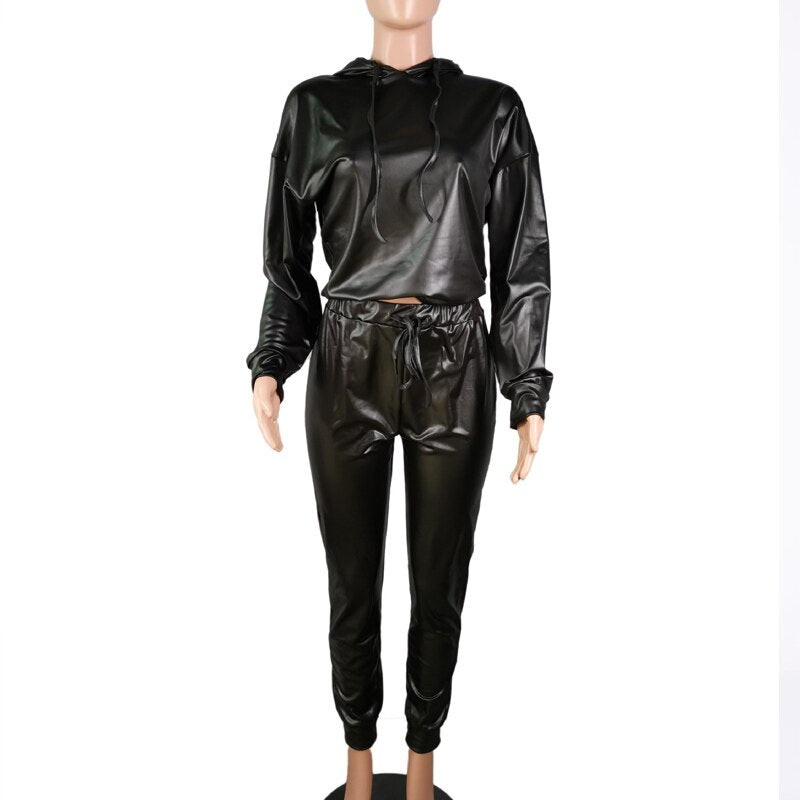 2 Piece Leather Jumpsuit