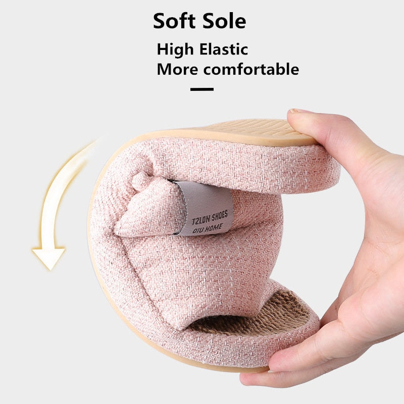 Breathable Unisex Indoor Flax Slippers