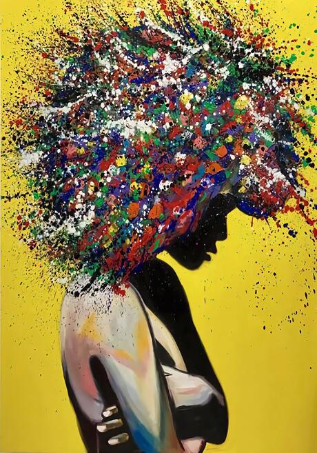 Abstract African Girl Wall Art Canvas