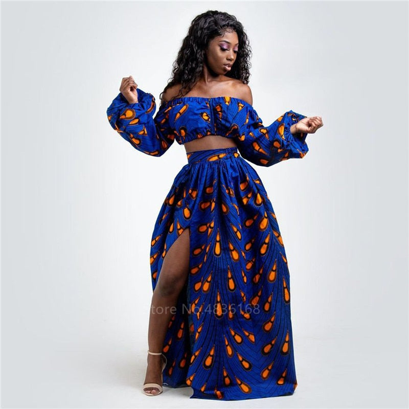 African Split Skirt 2 Piece for Women