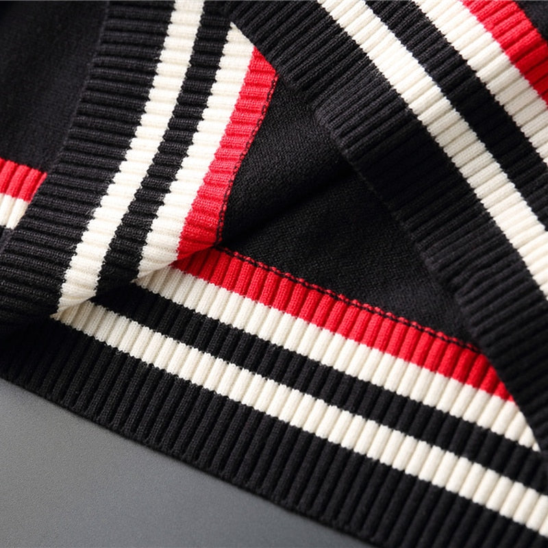 Knitted Pullover Plus Size Striped High Quality Korean Style Top
