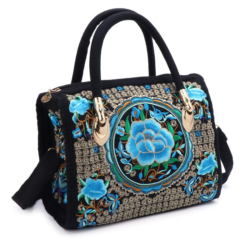 Floral Embroidered Tote