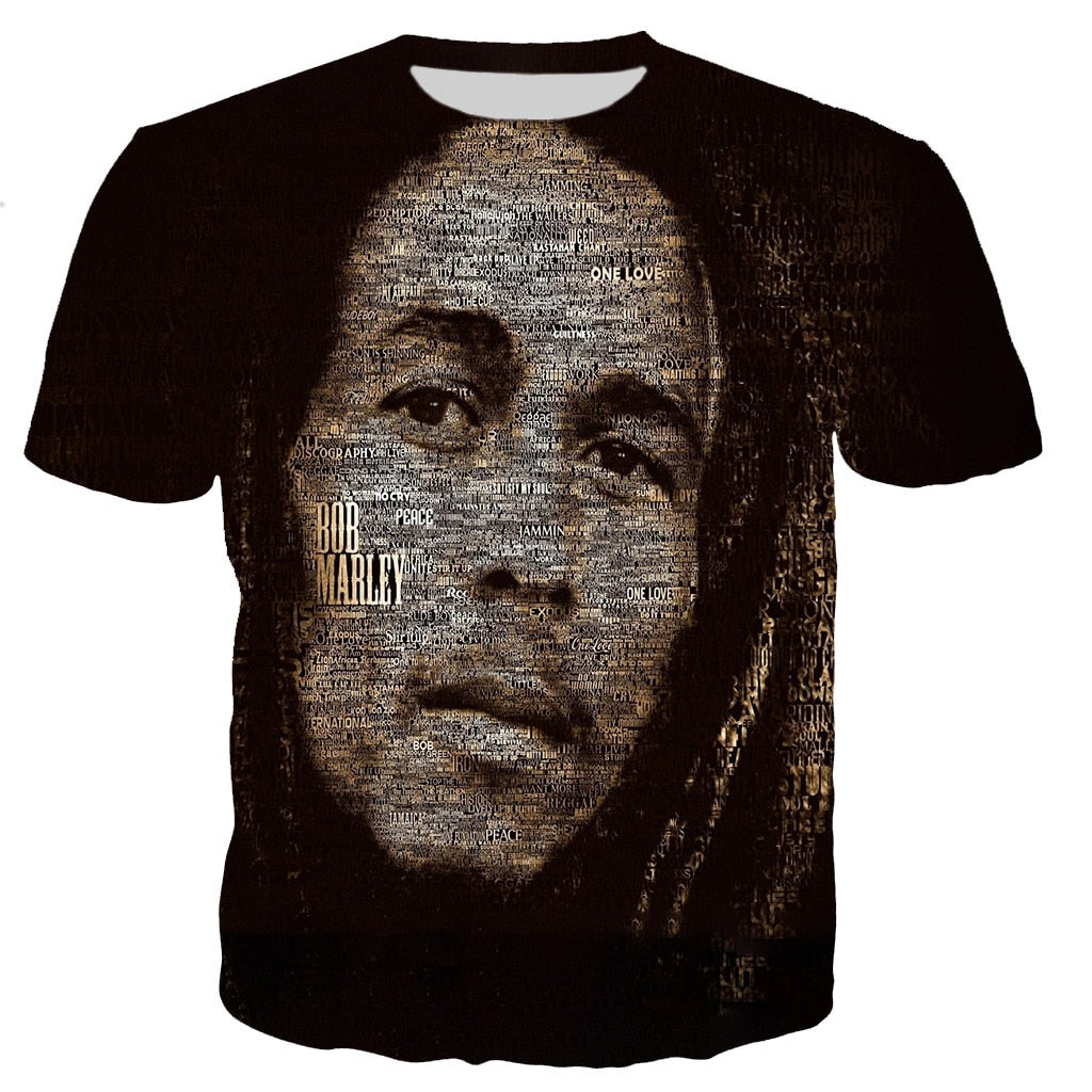 Bob Marley 3D Printed T-shirt