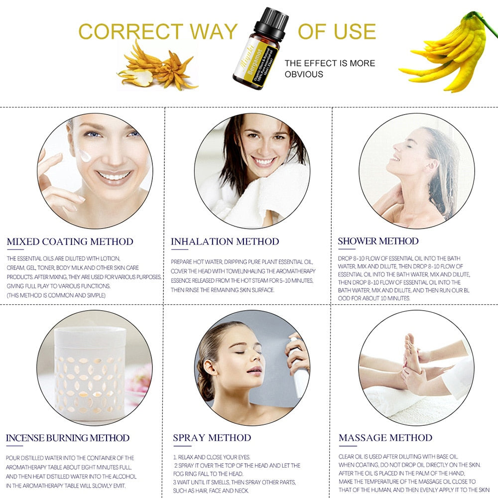 10ML Fragrance Oil Diffuser Aroma Essential Oils for Humidifier Perfume Oil Vanilla White Musk Clary Sage Sandalwood Raspberry