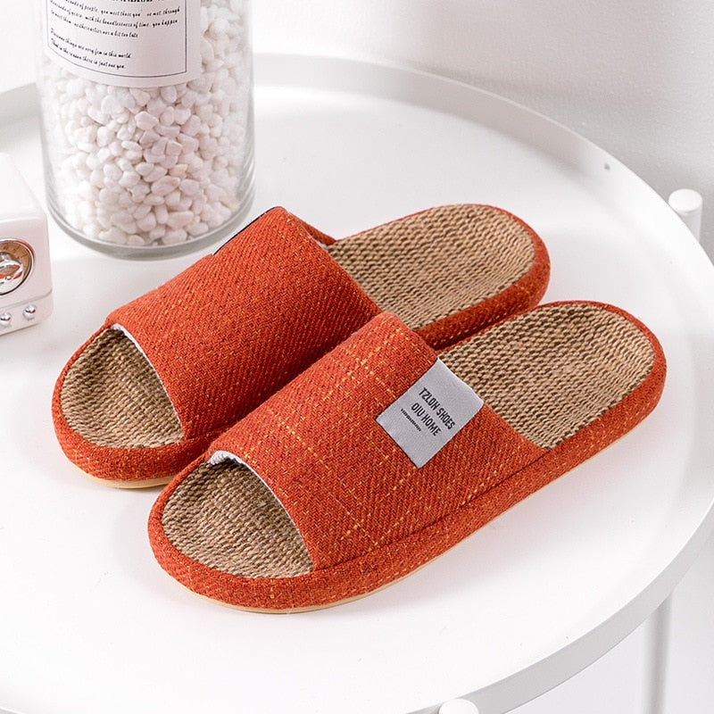 Breathable Unisex Indoor Flax Slippers