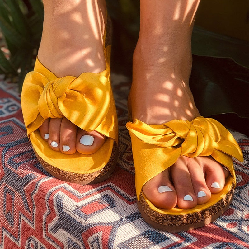Summer Sandals Women Shoes Fashion Leopard Bowknot Ladies Slides Open Toe Casual Female Shoes Woman Comfort Flip Flops 2021