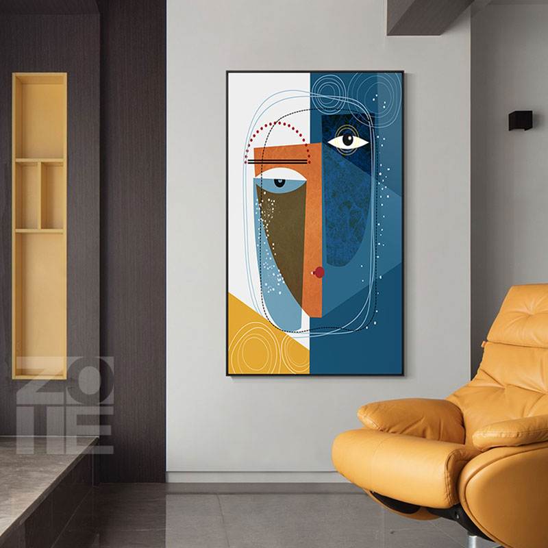 Abstract Lady Line Drawing Canvas