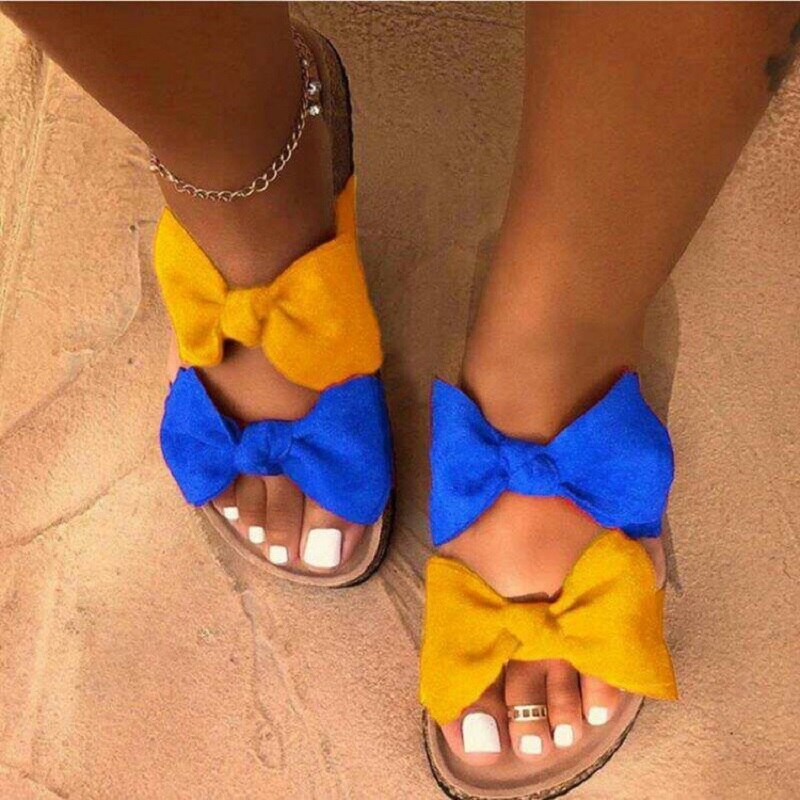 Summer Sandals Women Shoes Fashion Leopard Bowknot Ladies Slides Open Toe Casual Female Shoes Woman Comfort Flip Flops 2021