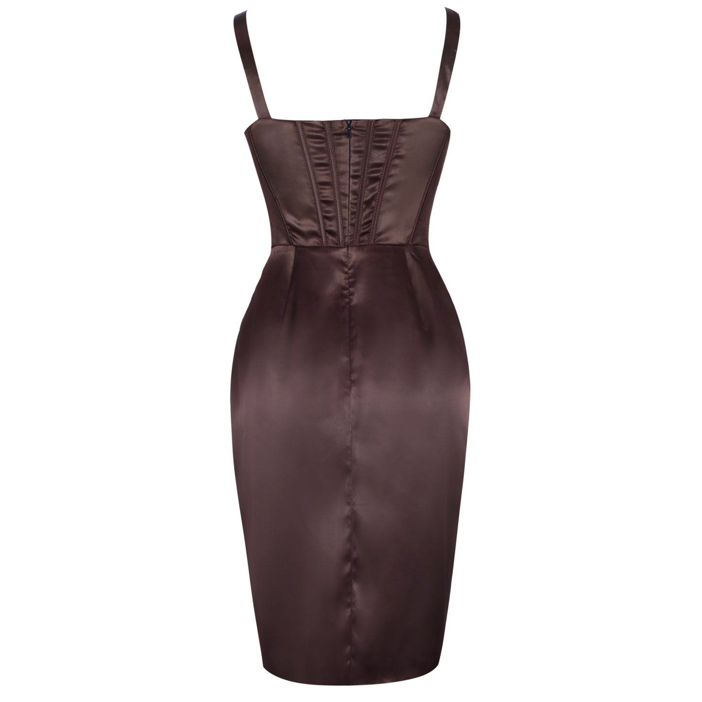 CHOCOLATE SATIN CORSET Party DRESS 2021 New Arrival Sexy Bodycon Dress Summer Women Spaghetti Strap Night Club Dress Outfits
