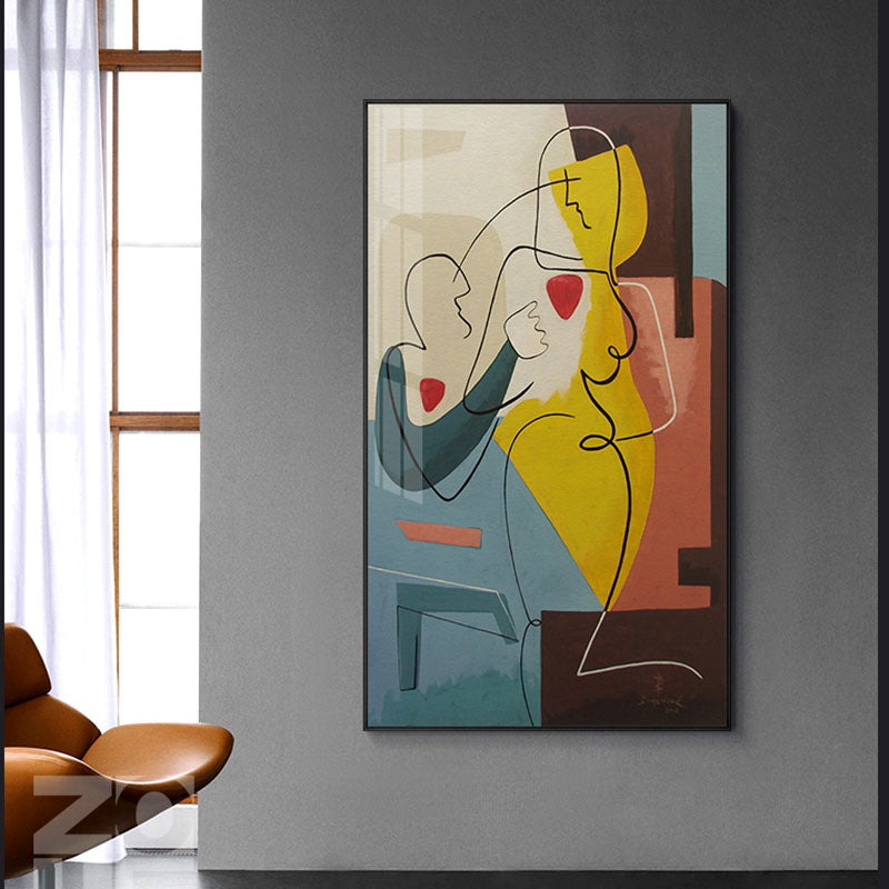 Abstract Lady Line Drawing Canvas