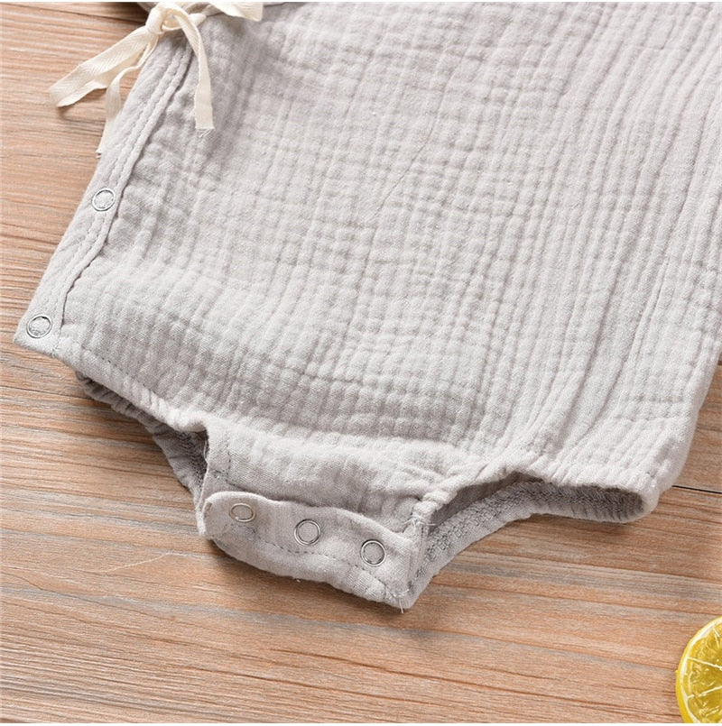 0-18M Kids Summer Short Sleeve Plain Romper