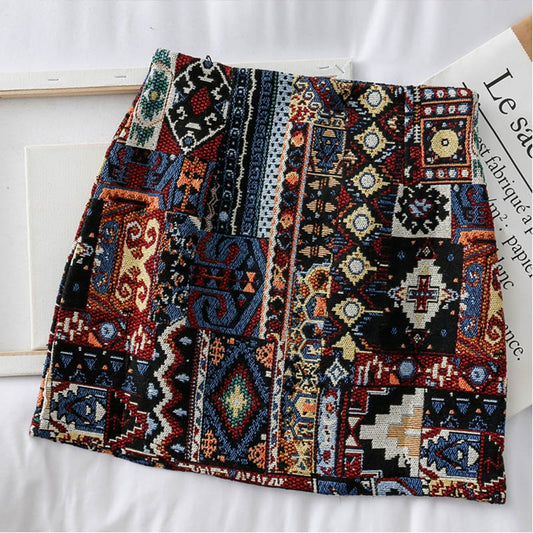 Patchwork Vintage Mini Skirt