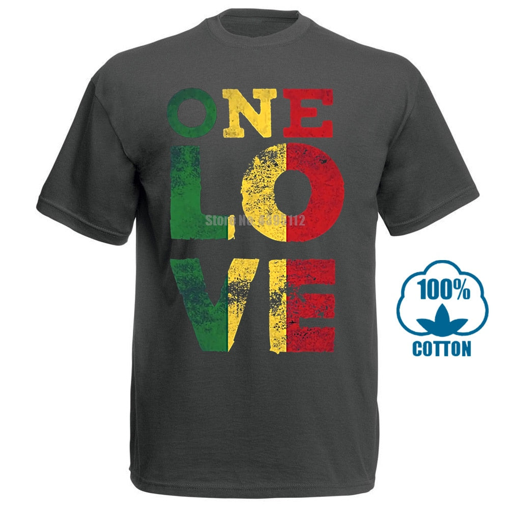 One Love Bob Marley Rasta Reggae Tee-Shirt Retro Gothic T Shirt Emo Punk Fashionable Tops Japanese T Shirts Hippie Goth Tshirts