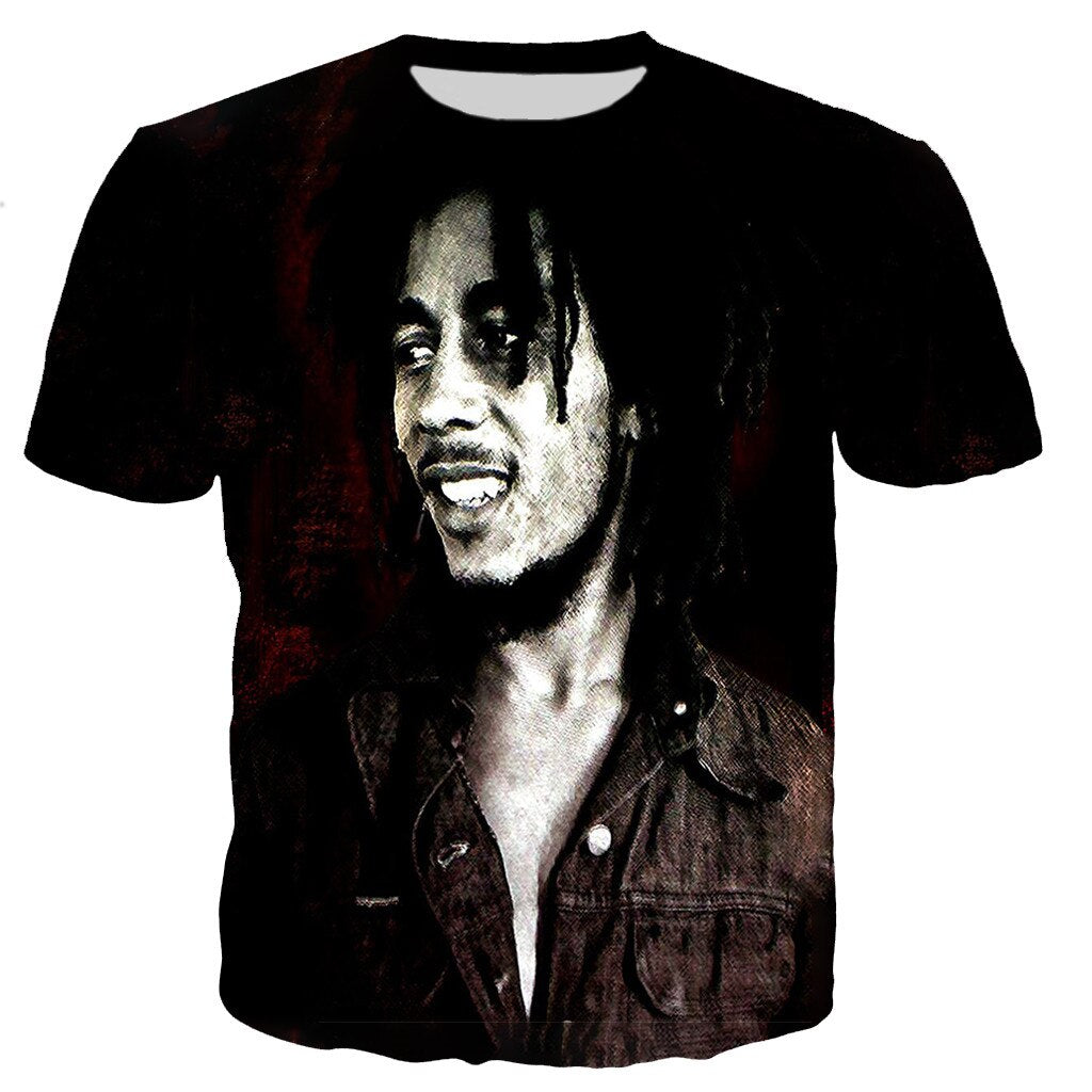 Bob Marley 3D Printed T-shirt