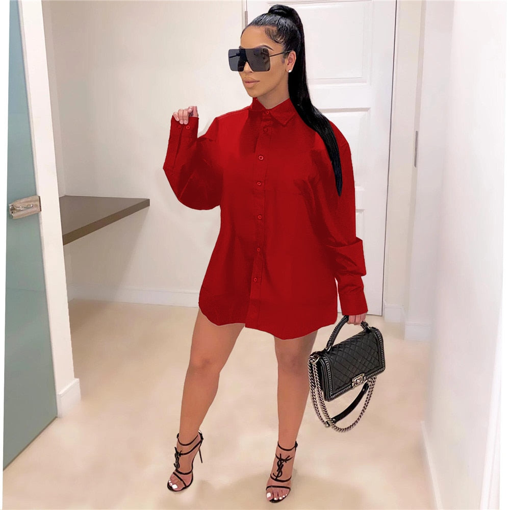 Letter Print Turn-Down Collar Button Shirt Dress Women Fall Clothes Long Sleeve Mini Dress Ladies Party Club Casual Autumn Dress